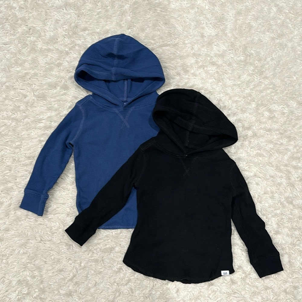 2-pack! BabyGap waffle fabric hooded tops!